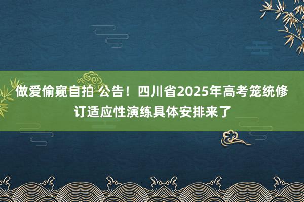 做爱偷窥自拍 公告！四川省2025年高考笼统修订适应性演练具体安排来了